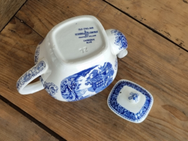 Regout Castillo Old England blauw robuuste Chocoladepot Koffiepot 2 liter