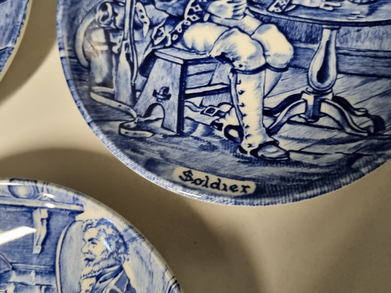 Engels blauw Enoch Wedgwood set 3x onderzetter