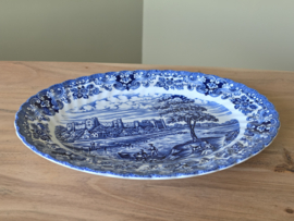 Engels blauw Olde Country Castles ovale schaal 30 cm