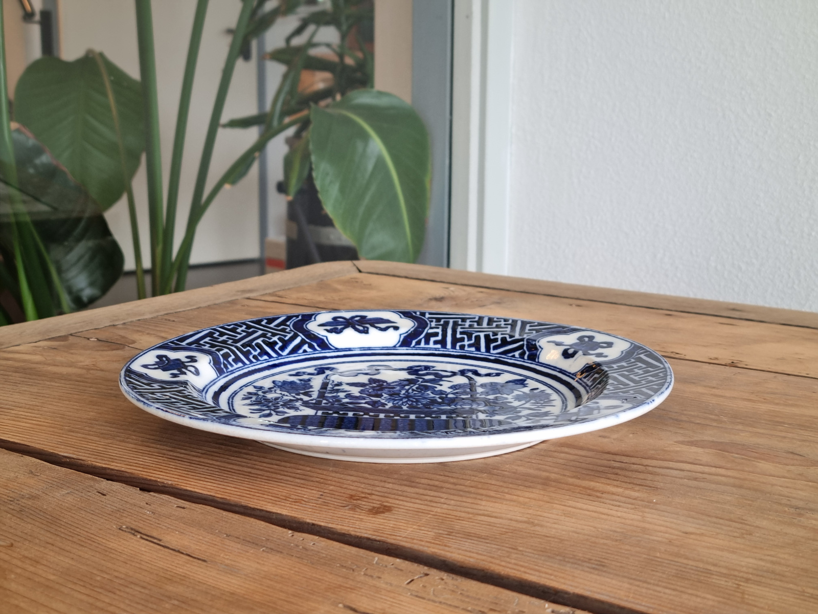 Petrus Regout Vico blauw plat dinerbord 25 cm