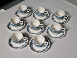 Villeroy en Boch Balmoral petrol set 8x Kop en schotel