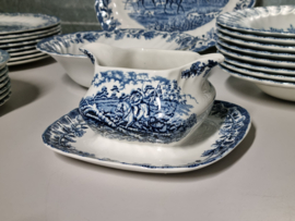 Engels blauw Jachtservies Myott's Country Life Eetservies 8 persoons