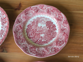 Engels rood Set 6x mix & match plat dinerbord