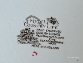 Engels bruin ingekleurd Jachtservies Myott's Country Life serveerbord 31 cm