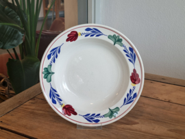 Boerenbont Boch diep pasta curry bord 24,5 cm (oude groen/zwarte stempel)