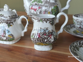 Engels bruin ingekleurd Jachtservies Myott's Country Life Koffieservies theeservies 6 personen