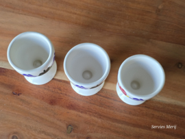Boerenbont Boch set 3x eierdopje op voet (nieuwste Boch)