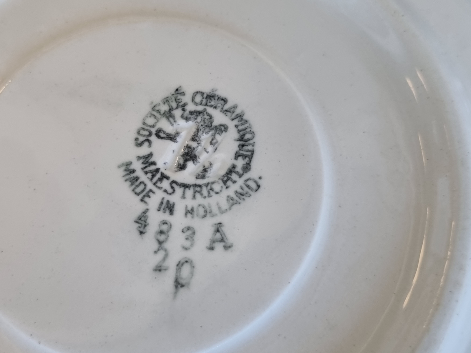 Oud Boerenbont Societe Ceramique 483a set 2x Robuuste Bouillon Kop en schotel