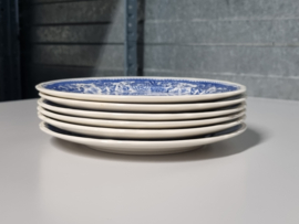 Villeroy en Boch Burgenland blauw set 6x Ontbijtbordje 19 cm