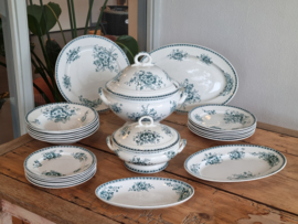 Societe Ceramique decor Anna kleur Petrol compleet Eetservies 6-pers