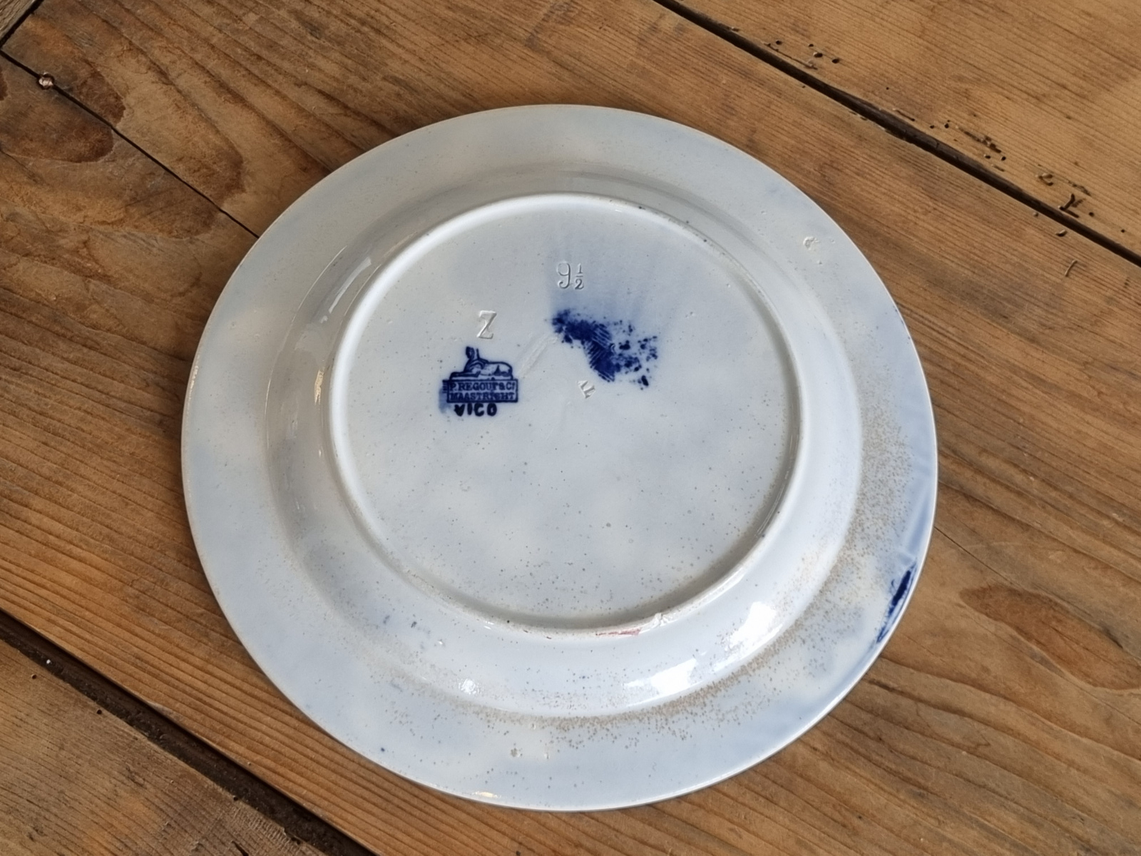 Petrus Regout Vico blauw plat dinerbord 25 cm