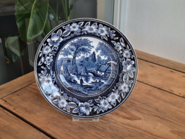 Societe Ceramique decor Wilderose blauw diep Wandbord 23 cm