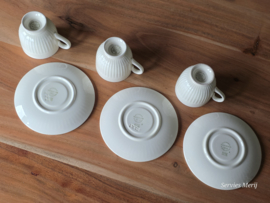 Wedgwood Edme set 3x Espresso Kop en schotel (groen stempel)