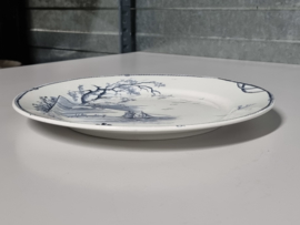 Petrus Regout Marines donker blauw Plat Dinerbord 23,5 cm (ronde model - afb. horizon)