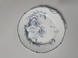 Petrus Regout Marines donker blauw Plat Dinerbord 23 cm (hoekig model - afb. ster)