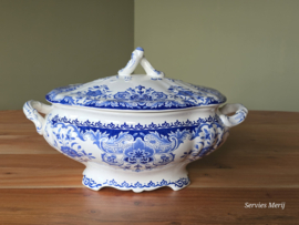 Boch BFK decor Dordrecht blauw grootste Dekschaal Terrine