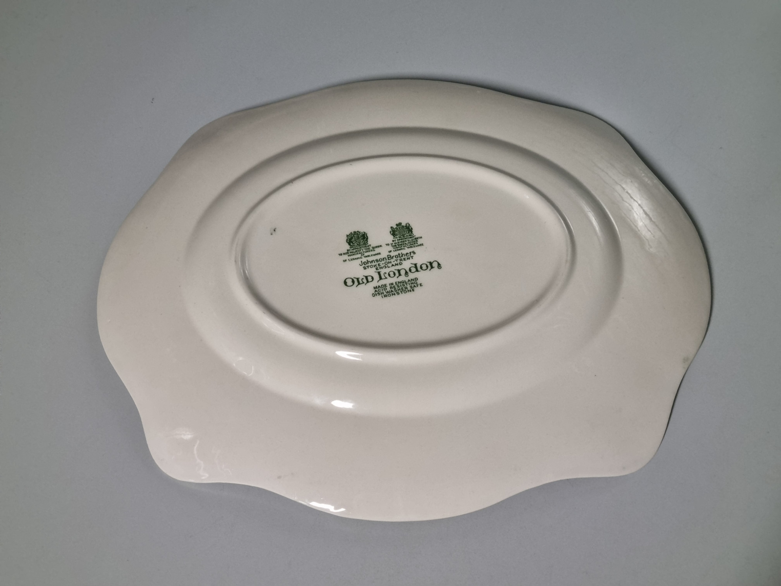 Engels groen Johnson Brothers Old London serveerschaal 34,5 cm