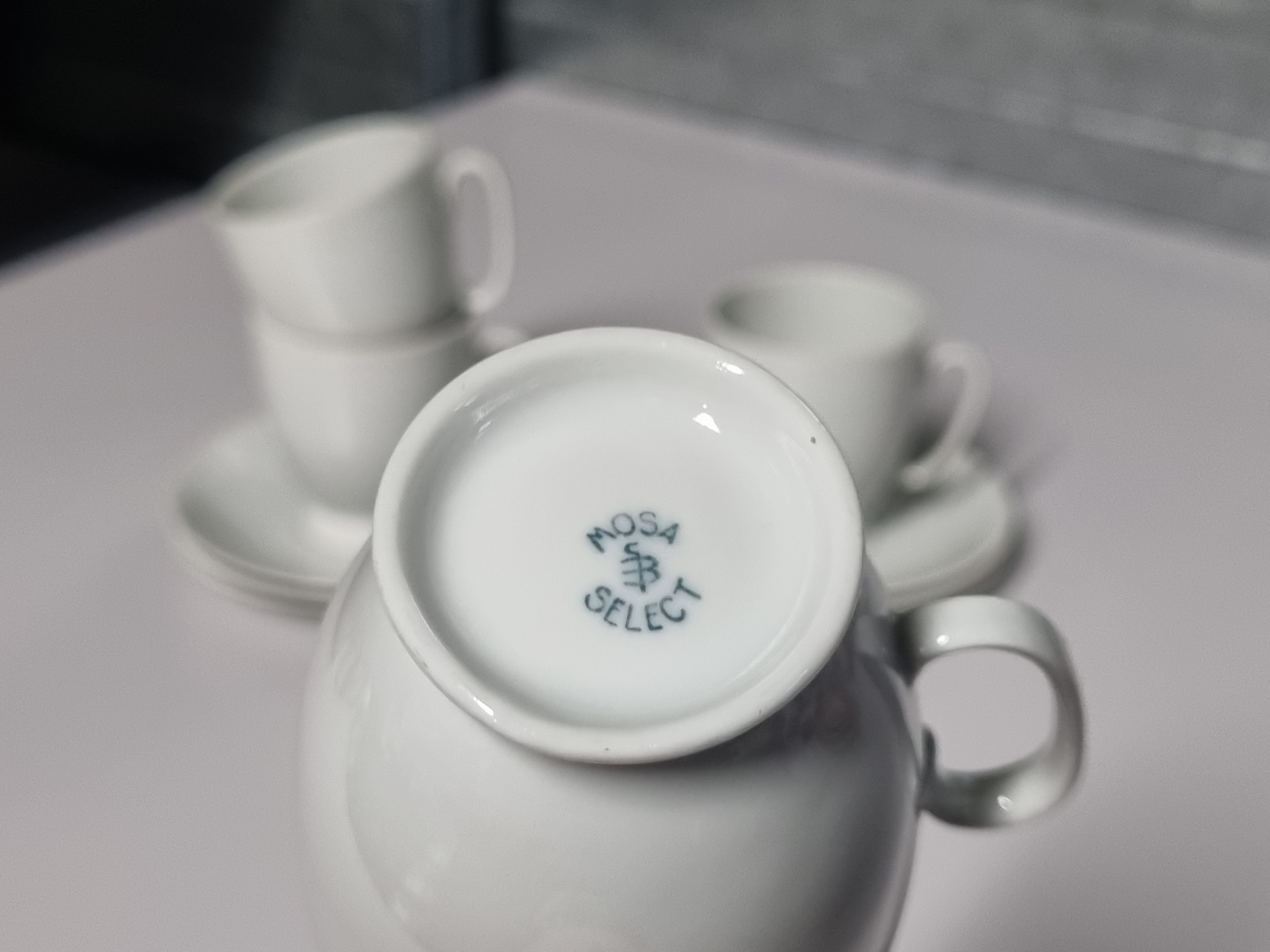 Mosa Maastricht decor Select Celadon set 4x Kop en schotel 6 cm