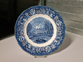 Engels blauw Palissy Pottery Thames River Scenes plat dinerbord 25 cm