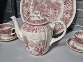 Villeroy en Boch Burgenland rood Koffieservies 8-pers.