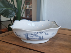 Verkocht = Petrus Regout Marines donkerblauw hoge vierkante Schaal 27 cm