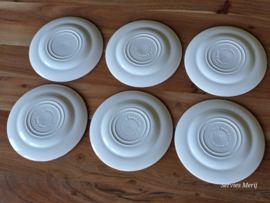 Engels blauw English Ironstone Tableware EIT set 6x gebaksbordje 17,5 cm (hooiwagen)