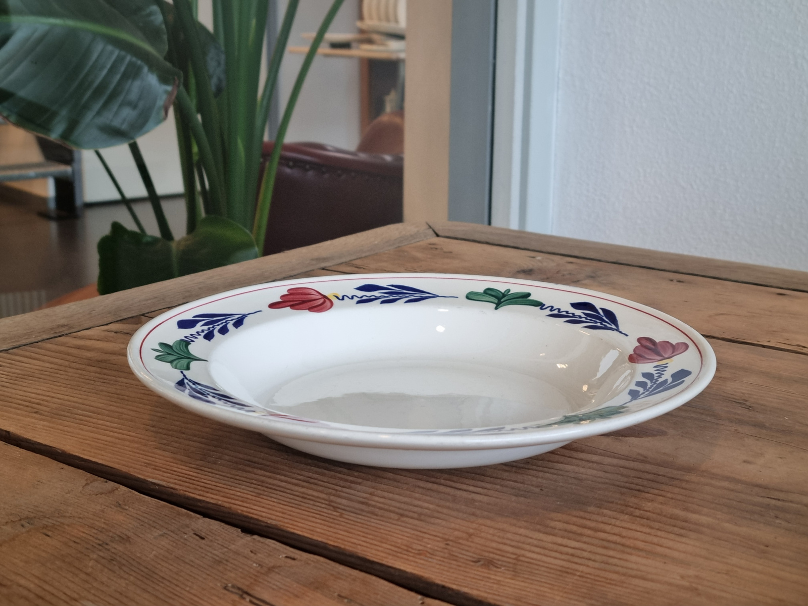 Boerenbont Boch diep pasta curry bord 24,5 cm (zwarte stempel)