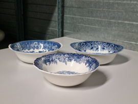 Engels blauw Set 3x mix & match hoge ronde schaal