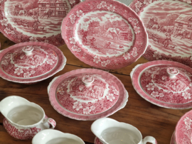 Engels rood Royal Tudor Ware Coaching Taverns Eetservies 20-persoons