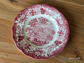 Engels rood Palissy Avon Scenes ontbijtbordje 20 cm