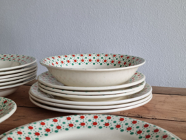 Nimy Belgium rood groen stipje compleet vintage Kinderservies