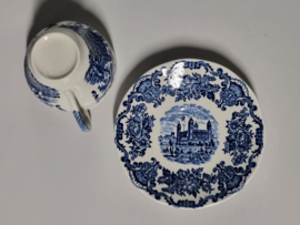 Engels blauw Enoch Wedgwood Royal Homes Of Britain kop en schotel