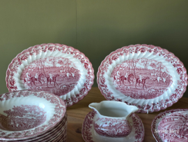 Engels rood Jachtservies Myott's Country Life Eetservies 24 persoons