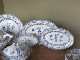 Potiche blauw Societe Ceramique complete serviesset 60 delen
