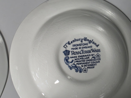 Engels blauw Mix & Match Set 6x diepe borden 22 - 22,5 cm