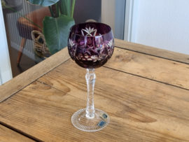 Boheems Kristal Glas Paars op hoge voet
