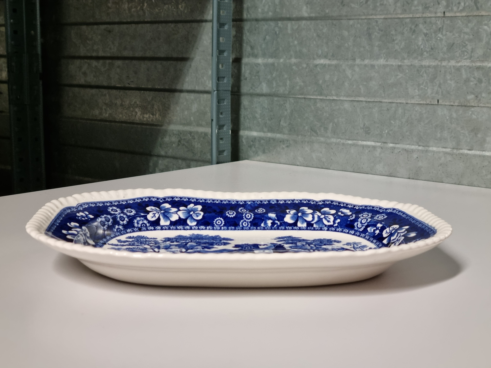 Engels Copeland Spode's Tower blauw rechthoekige schaal 27 cm