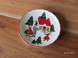 Engels Mason's Christmas Village 1983 Kerstservies bordje 9,5 cm (huis man vrouw)