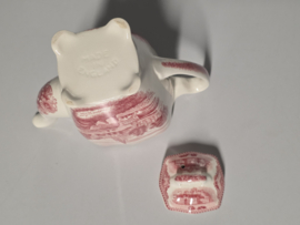 Engels rood Johnson Bros Old Britain Castles mini koffiepotje 13 cm