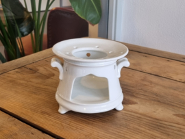 Petrus Regout wit zeldzaam Theelicht op pootjes (liggende leeuw Regout stempel)