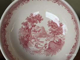 Villeroy en Boch Burgenland rood set 3x soepkom met schotel (rond oortje)