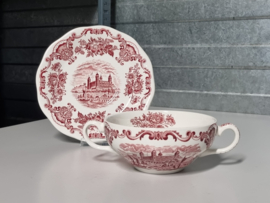 Engels rood Enoch Wedgwood Royal Homes of Britain compleet servies 6 personen