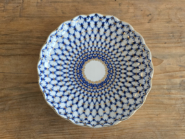 Lomonosov blauw Cobalt Net Tazza op lage voet 22 cm