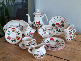 Engels Mason's Christmas Village 1983 Kerstservies Ontbijtservies 4-pers.