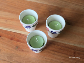 Boerenbont Boch set 3x mini-bekertje 0,10 cl met geurkaars in cadeauverpakking (groen)