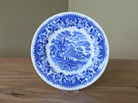 Engels blauw Woods Burslem England Seaforth ontbijtbordje 20 cm