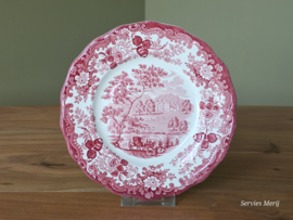 Engels rood Palissy Avon Scenes ontbijtbordje 20 cm