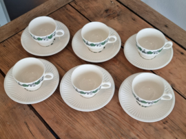 Wedgwood Stratford set 6x Thee Kop en schotel 8 cm