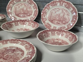 Engels rood Historical Ports serviesset 8 personen