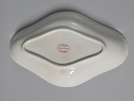 Engels Copeland Spode's Tower rood ruitvormig schaaltje 23,5 cm